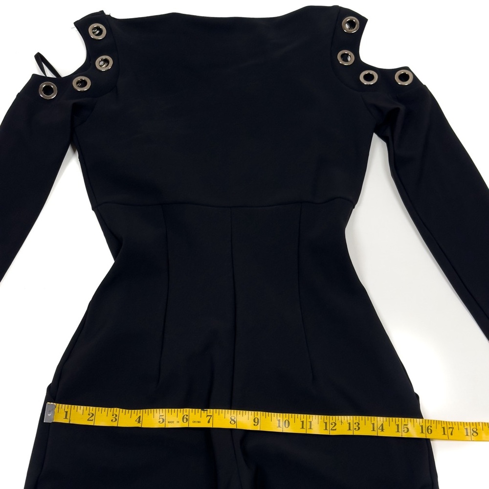 Chiara Bona La Petite Robe Maya Off The Shoulder Jumpsuit Size 40/US 4 Black NWD - Picture 9 of 14